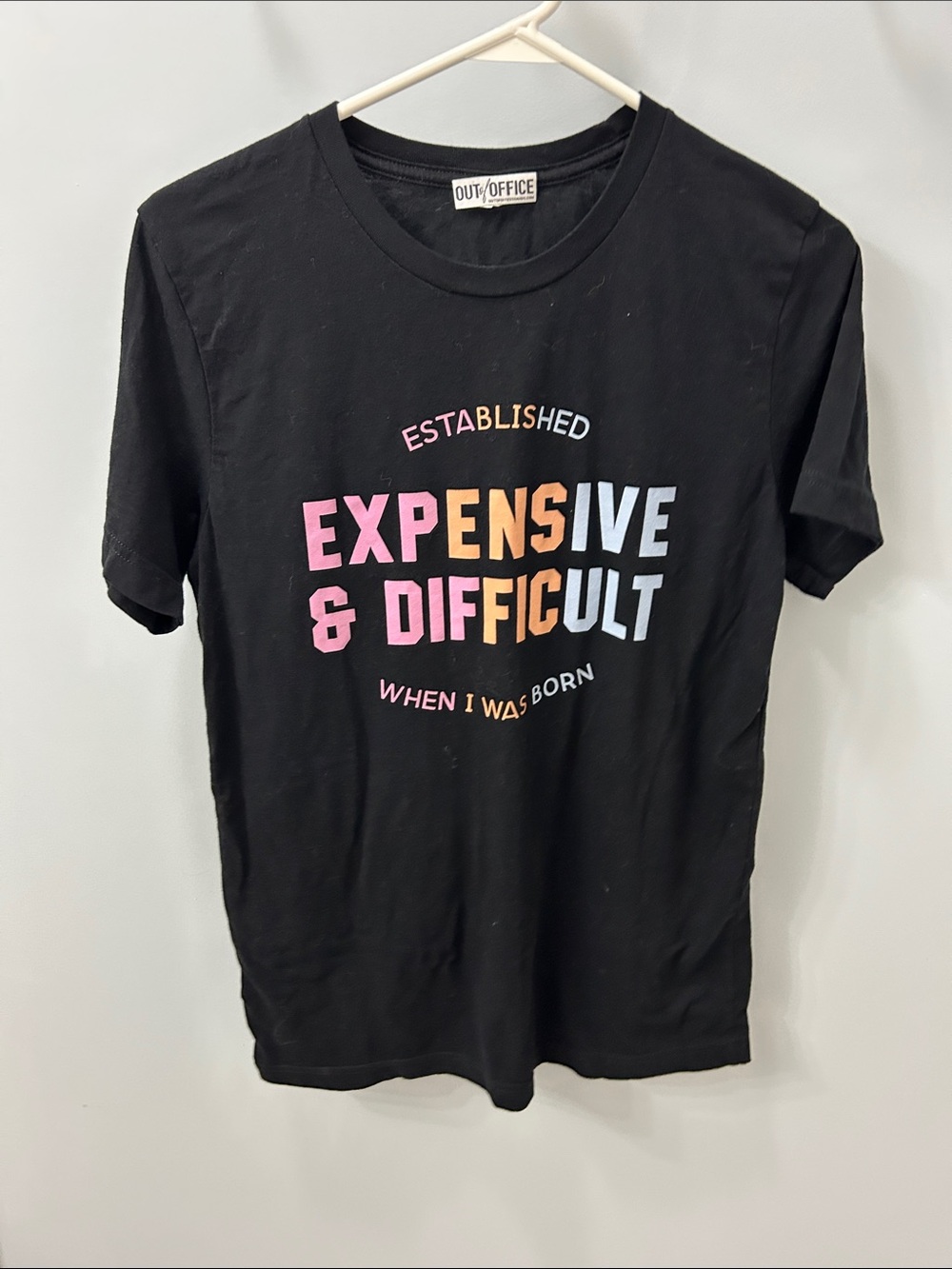 Black Short Sleeve Tee - "Expensive & Difficult" Graphic